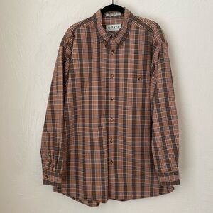 Orvis 100% cotton plaid button down shirt▪️size L